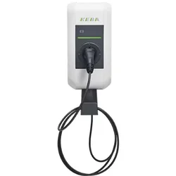 Borne de recharge pour voiture électrique KEBA Autriche Wallbox P30 Premium, monophasé, 7.4 kW, 32A, Type 2, câble 6m, blanc