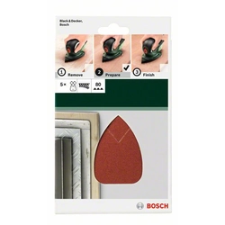 BOSCH 5-częściowy комплект шкурка за универсални мелници K -80