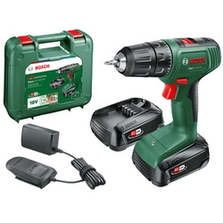 Bosch Easydrill 18V-40 akkuporakone, jossa istukka 18 V | 40 Nm | Hiiliharja | 2 x 2 Ah akku + laturi | Matkalaukussa