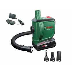 Bosch EasyInflate 18V-500 batteripump 18 V | 530 l/min | 0,03 bar | Kolborste | 1 x 2 Ah batteri + laddare | I en kartong