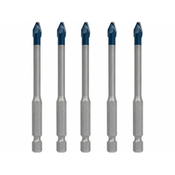 Bosch Expert HEX-9 Hard Ceramic, set di punte per piastrelle 6 mm 5 pz