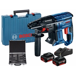 Bosch GBH 180-LI akumulátorová vŕtačka s príklepom 18 V | 2 J | V betóne 20 mm | 2,3 kg | Carbon Brushless | 2 x 4 Ah batéria + nabíjačka | V kufri