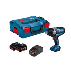 Bosch GDS 18V-1050 H juhtmeta löökdraiver 18 V | 350 Nm/750 Nm/1050 Nm | 3/4 tolli | Süsinikharjadeta | 2 x 5 Ah aku + laadija | L-Boxxis