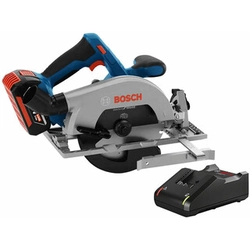 Bosch GKS 185-LI accucirkelzaag 18 V | Cirkelzaagblad 165 mm x 20 mm | Snijden max. 57 mm | Koolborstelloos | 1 x 5 Ah-accu + lader | In een kartonnen doos