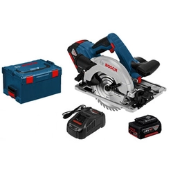 Bosch GKS 18V-57 G cordless circular saw 18 V | Circular saw blade 165 mm x 20 mm | Cutting max. 57 mm | Carbon brush | 2 x 5 Ah battery + charger | in L-Boxx