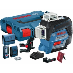 Bosch GLL 3-80 C+BM 1+LR 7+L-Boxx 136 Červený čárový laser Efektivní paprsek se zachycovačem signálu: 0 - 120 m | 1 x 2 Ah baterie + nabíječka | v L-Boxx