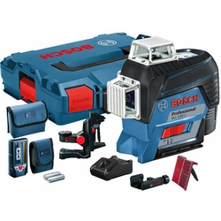 Bosch GLL 3-80 C+BM 1+LR 7+L-Boxx 136 Red line laser Effective beam with signal interceptor: 0 - 120 m | 1 x 2 Ah battery + charger | in L-Boxx