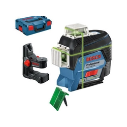 Bosch GLL 3-80 CG Grøn linjelaser Effektiv stråle med signalinterceptor: 0 - 120 m | Uden batteri og oplader | i L-Boxx