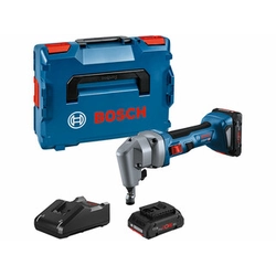 Bosch GNA 18V-16 E akkus folyamatos lyukasztó 18 V | 1,6 mm | Szénkefementes | 2 x 4 Ah akku + töltő | L-Boxx-ban