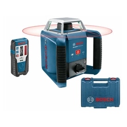 Bosch GRL 400 H roterande laser Effektiv radie: 0 - 10 m/0 - 200 m | 3 x batteri + batteriadapter | I en resväska