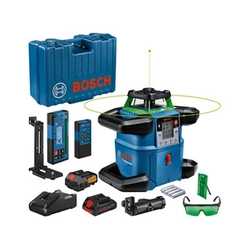 Bosch GRL 650 CHVG rotačný laser Rozsah: 0 - 35 m/0 - 325 m | 1 x 4 Ah batéria + töltő/4 x batéria + adaptér batérie | V kufri