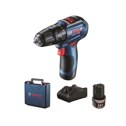 Bosch GSB 12V-30 akumulatora triecienurbjmašīna 12 V | 18 Nm/30 Nm | 1 - 10 mm | Oglekļa brushless | 2 x 2 Ah akumulators + lādētājs | Čemodānā