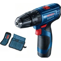 Bosch GSB borr/skruvdragare 120-LI 12 V 2 x batteri 2 Ah + 23-elementowy tillbehörssats (06019G8102)