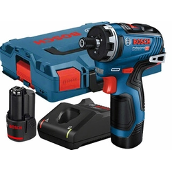 Bosch GSR 12V-35 HX batteridrevet boremaskine med bitholder 12 V | 20 Nm/35 Nm | Kul uden børste | 2 x 3 Ah batteri + oplader | i L-Boxx