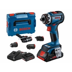 Bosch GSR 18V-90 FC akutrelli draiver koos otsakuhoidikuga 18 V | 36 Nm/64 Nm | Süsinikharjadeta | 2 x 4 Ah aku + laadija | L-Boxxis