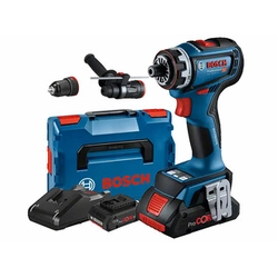 Bosch GSR 18V-90 FC akutrelli draiver koos otsakuhoidikuga 18 V | 36 Nm/64 Nm | Süsinikharjadeta | 2 x 4 Ah aku + laadija | L-Boxxis