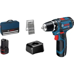 Bosch GSR-porakone/väännin 12V-15 12 V 2 x akku 2 Ah