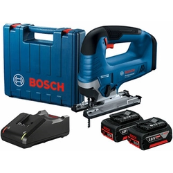 Bosch GST 185-LI akku stiksav 18 V | 125 mm | Kul uden børste | 2 x 4 Ah batteri + oplader | I en kuffert