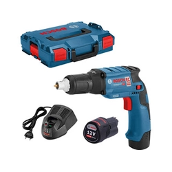 Bosch GTB 12V-11 akkus csavarbehajtó mélységütközővel 12 V | Szénkefementes | 2 x 3 Ah akku + töltő | L-Boxx-ban