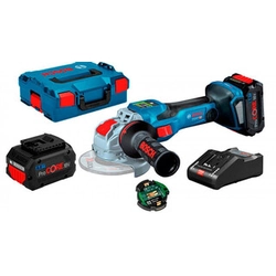 Bosch GWX 18V-15 SC акумулаторен ъглошлайф 18 V | 125 mm | 3400 до 9800 RPM | Карбон без четки | 2 x 8 Ah батерия + зарядно | в L-Boxx