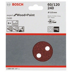 BOSCH Sandpaper C430, packaging 5 pcs.60- 120- 240