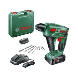Bosch Uneo Maxx Akku-Bohrhammer 18 V | 0,6 J | In Beton 10 mm | 1,4 kg | Kohlebürste | 1 x 2,5 Ah Akku + Ladegerät | In einem Koffer