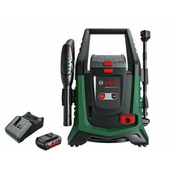 Bosch UniversalAquatak 36V-100 akumuliatorinė aukšto slėgio plovimo mašina 36 V | 100 baras | 1,7 - 3,1 l/min | Anglies šepetėlis | 1 x 4 Ah baterija + įkroviklis