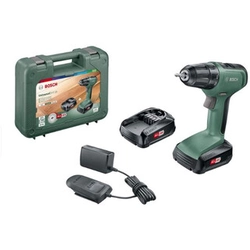 Bosch UniversalDrill 18 akkuporakone, jossa istukka 18 V | 30 Nm | Hiiliharja | 2 x 1,5 Ah akku + laturi | Matkalaukussa