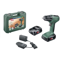Bosch UniversalDrill 18 cordless drill driver with chuck 18 V | 30 Nm | Carbon brush | 2 x 1,5 Ah battery + charger | In a suitcase