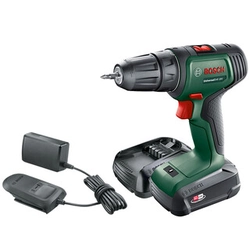 Bosch UniversalDrill 18V-EC Akku-Bohrschrauber mit Bohrfutter 18 V | 60 Nm | Kohlebürste | 2 x 2 Ah Akku + Ladegerät | In einem Koffer