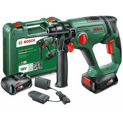 Bosch UniversalHammer 18V akkus fúró-vésőkalapács 18 V | 2 J | Betonban 16 mm | 2 kg | Szénkefés | 2 x 2,5 Ah akku + töltő | Kofferben