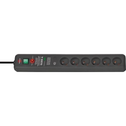 Brennenstuhl Secure-Tec overspanningsbeveiligingsstekkerdoos 6 stopcontacten 3 m zwart (1441060000)