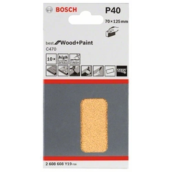 Brusni papir BOSCH C470, pakiranje 10 kos 70 x 125 mm,40