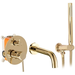 Built-in bathtub mixer Rea Lungo gold + Box