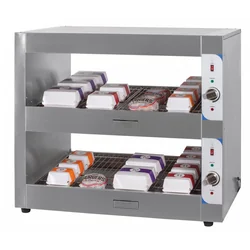 Burgerwarmer | verwarmingsdisplay | twee planken | 2 kW | 1000x600x900 mm | RQBINPP100