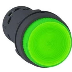 Buton de comandă Schneider Electric 22mm verde 1Z încărcat cu arc cu iluminare de fundal 230V AC - XB7NW33M1