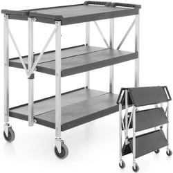 Gastronomic transport cart, mobile, foldable, 3 shelves up to 90 kg - Hendi 810231