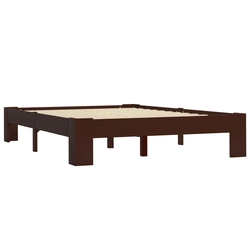 Bed frame, dark brown, solid pine wood, 140 x 200 cm