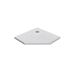 Pentagonal shower tray 80x80 ST08A white white siphon 5cm low diamond tiles