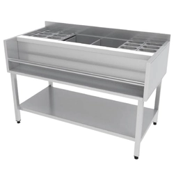 Moratti stainless steel cocktail preparation table with shelf, 1400x700x900 mm