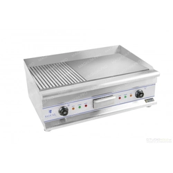 Double grill plate 75 cm, half ribbed, 2x3200W