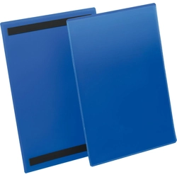 label pocket B210xH297 mm A4 high blue, magnetic PU 50 Piece
