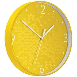 Wall clock, 29 cm, LEITZ Wow, yellow