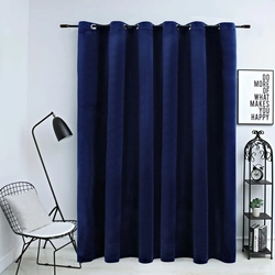 Blackout curtain with wheels, velvet, navy blue, 290x245 cm