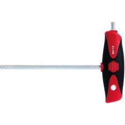 Hex screwdriver with cross handle, side drive and Wiha ball end