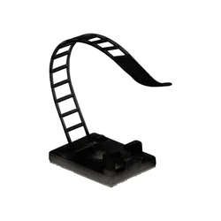 Adjustable plastic support for holding cables, BLACK, 25x18 mm, self-adhesive, 100 pc TAA-1-B