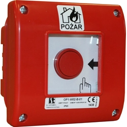 Non-automatic detector for danger detection system Spamel OP1-W02-B\10-230-M Fire brigade alarm (red) Red Plastic IP65
