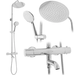 Rea Lungo Chrome Shower Set With Thermostat