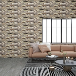 3D wall panels, colored brick pattern, 10 pieces, EPS