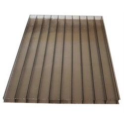 Polycarbonate double-walled (chamber) plate SUNNEX, 10x1050x2000mm, Bronze